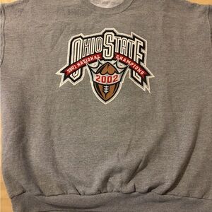 Vtg Ohio State Buckeyes Sweatshirt Mens 2XL Gray 2002 National Champions